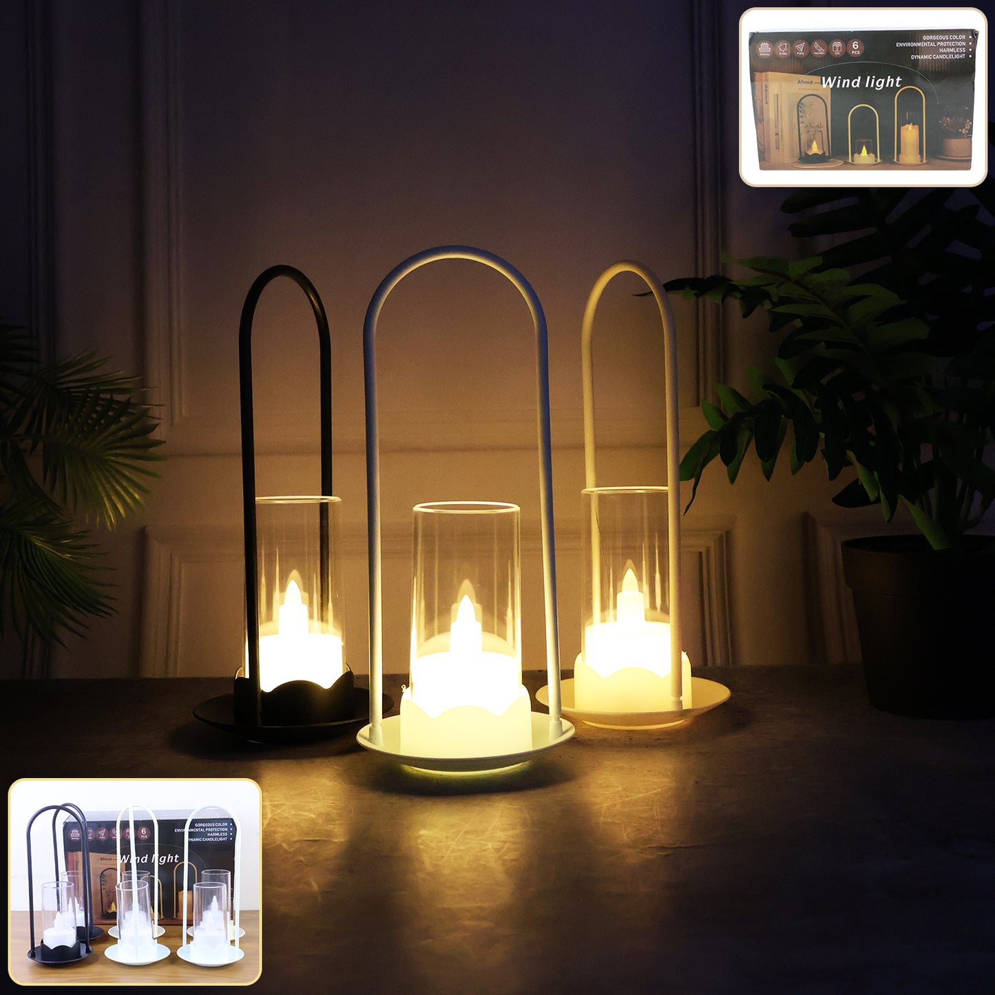 Set of 6 Big Wind Light Style Flameless LED Candles, Decorative Warm Flicker - Happy Price - Image 6