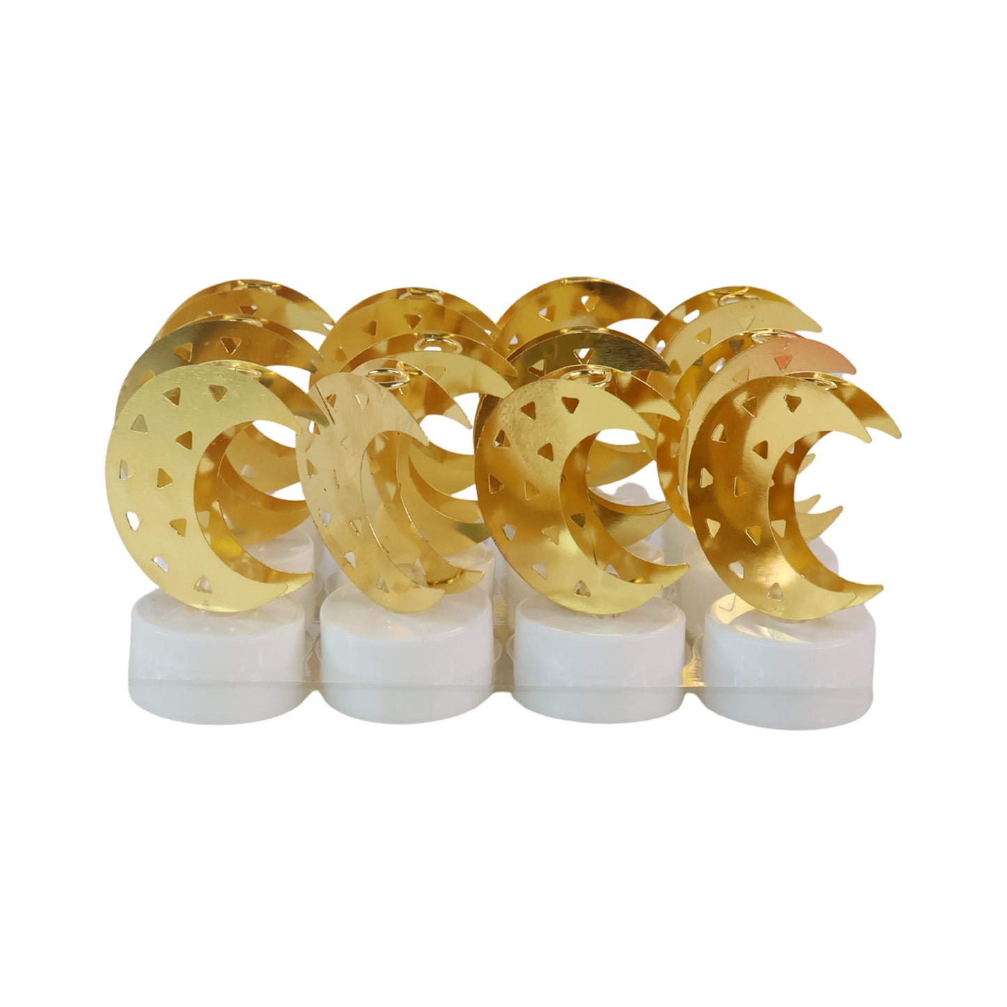 Decorative Moon Shaped Flameless LED Candles - 12 Pc Set for Ambiance - Happy Price - Image 2