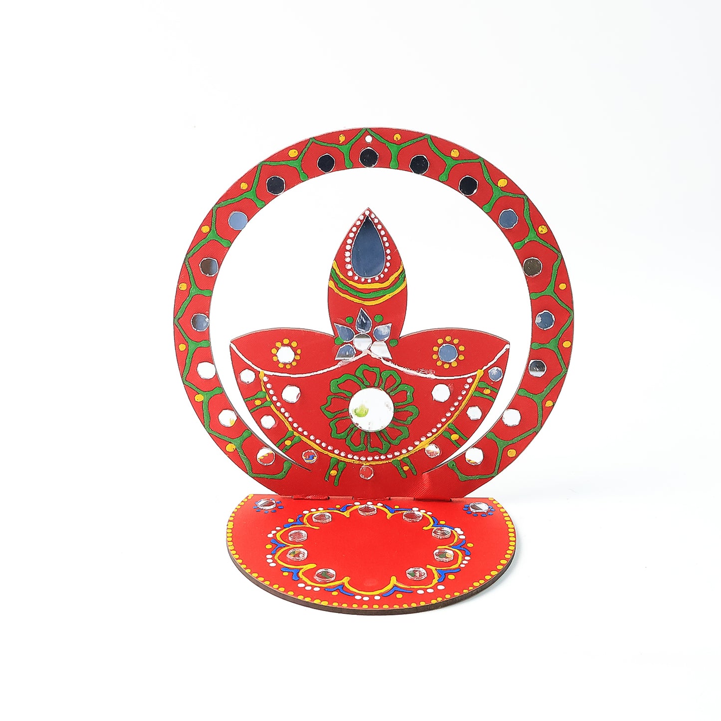 Handcrafted Wooden Decorative Diya Stand (1 Pc) - Happy Price - Image 2