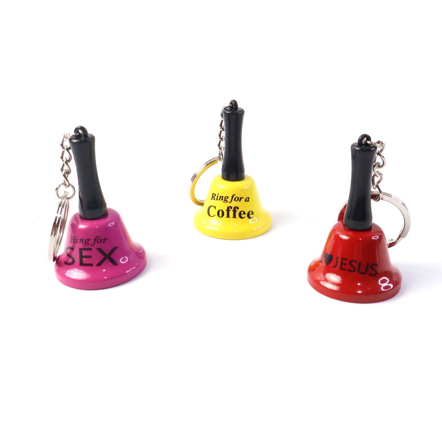 Mini Metal Hand Bell with Keychain - "Ring for Wine" Novelty Party Accessory (1 Pc) - Happy Price - Image 2