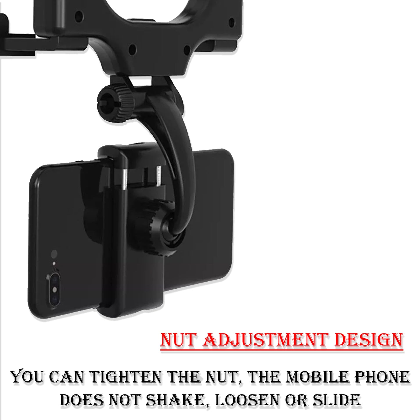 Rear View Mobile Holder Universal Vehicle Rear View Mirror Mobile Phone Mount Stand - Happy Price - Image 5