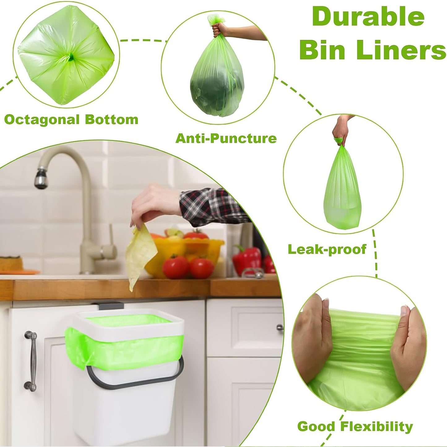 Heavy Duty Garbage Bags - 55 x 40 cm, 4 Rolls - Happy Price - Image 5