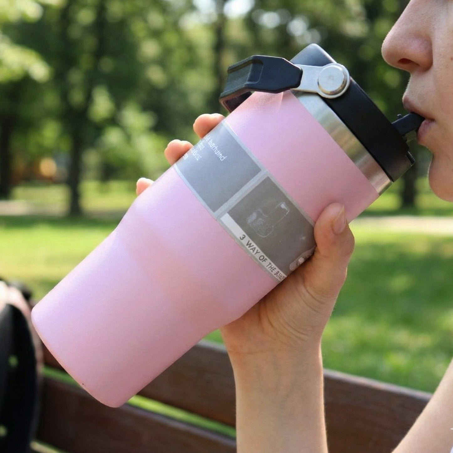 900 ML Stainless Steel Insulated Travel Tumbler with Handle - Hot/Cold Drinks - Great Price - Image 5