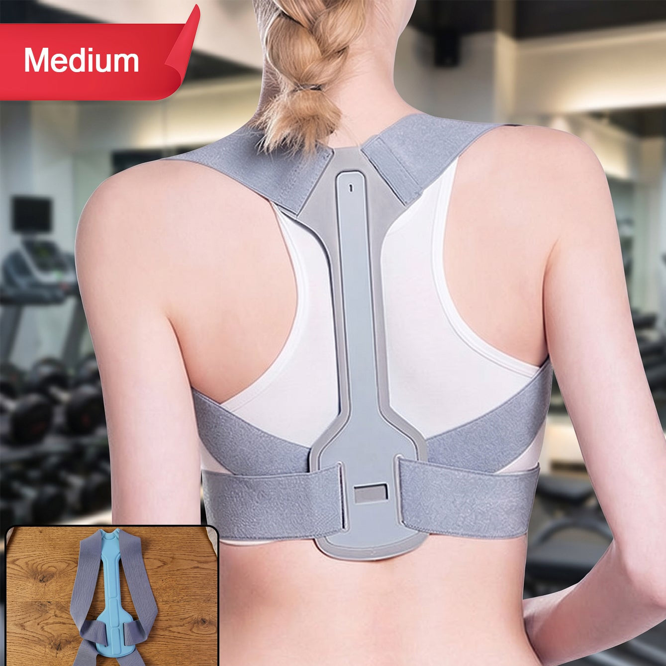 Ergonomic Adjustable Back Posture Corrector Support Belt (1 Pc Medium)