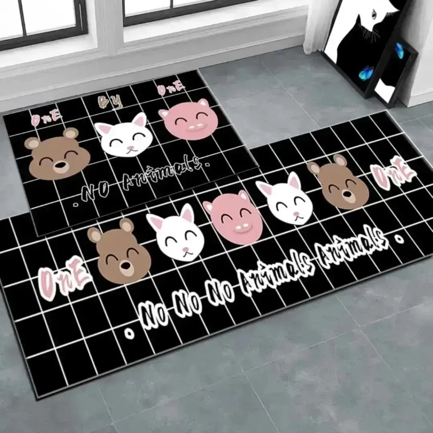 Printed Floor Mat Set - 2 Pcs (115x40 + 58x40 Cm) - Anti-Slip, Washable Runner Mats - Great Price - Image 2