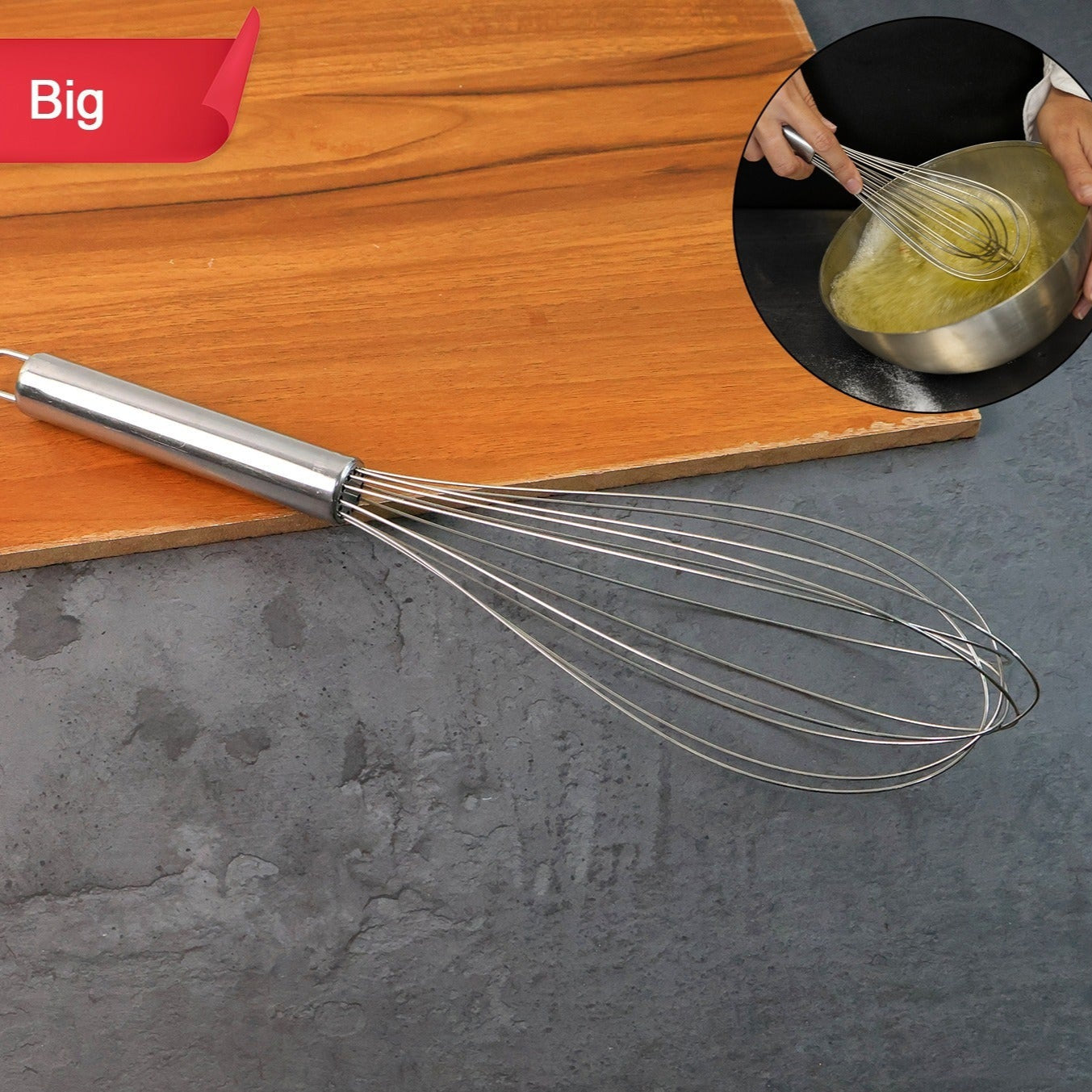Large Stainless Steel Balloon Whisk Heavy-duty Kitchen Tool (30cm 1 Pc) - Happy Price - Image 1