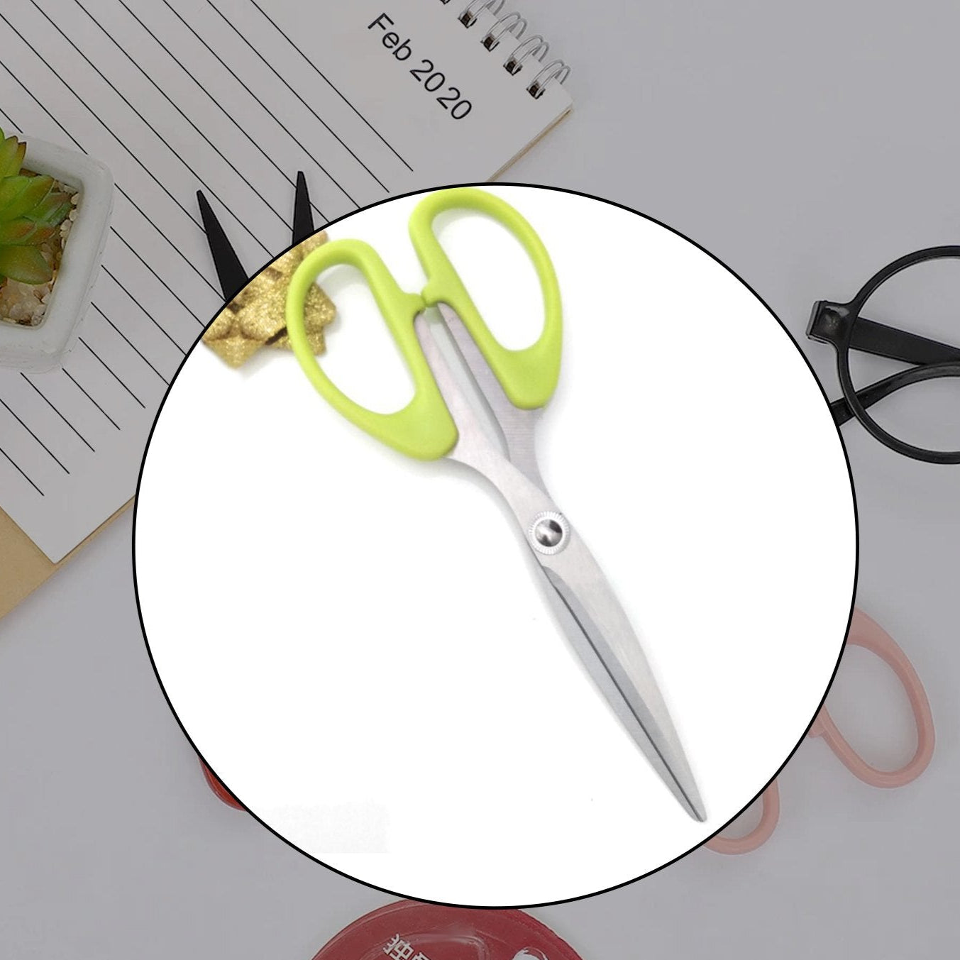 Stainless Steel Scissors With Plastic Handle Grip 160mm (1pc Only) - Happy Price - Image 1