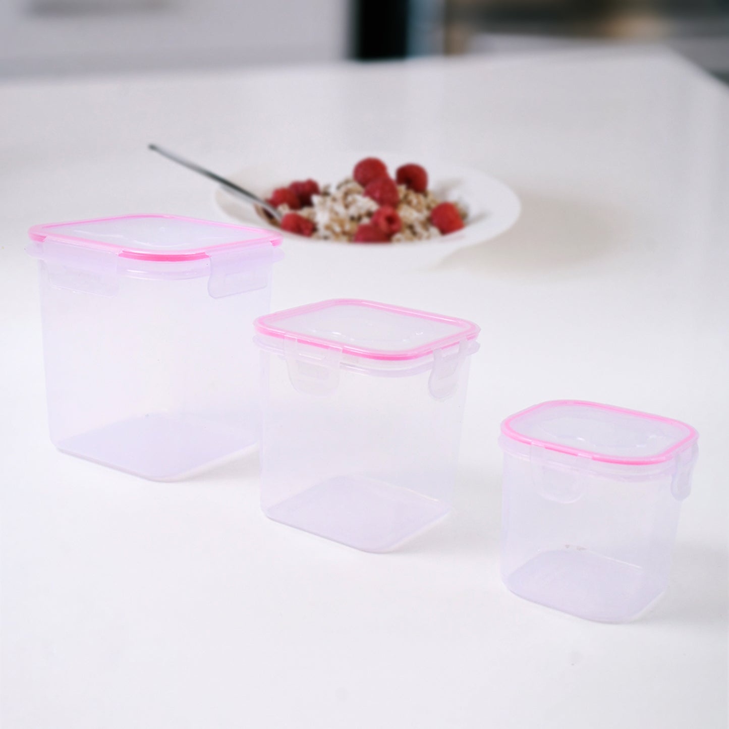 Kitchen Storage Container Set - 3 Pcs (250ml, 500ml, 1000ml) Airtight Food Grade Plastic - Happy Price - Image 6