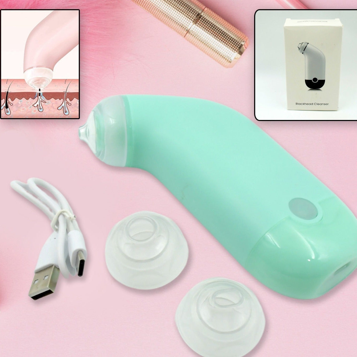 Vacuum Blackhead Machine Reduce Spot Mini Handheld Lifting Massage Facial Blackhead Remover For Skin Care (1 Pc) - Happy Price - Image 1