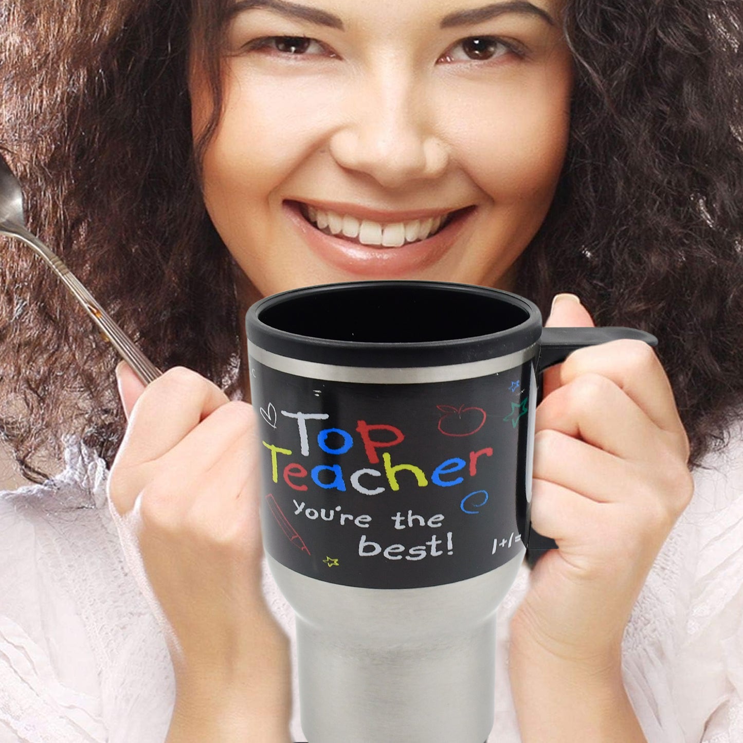 Stainless Steel Vacuum Glass Insulated Glass Coffee Cups Double Walled Travel Mug Car Coffee Mug (With Lid Handle) - Happy Price - Image 6