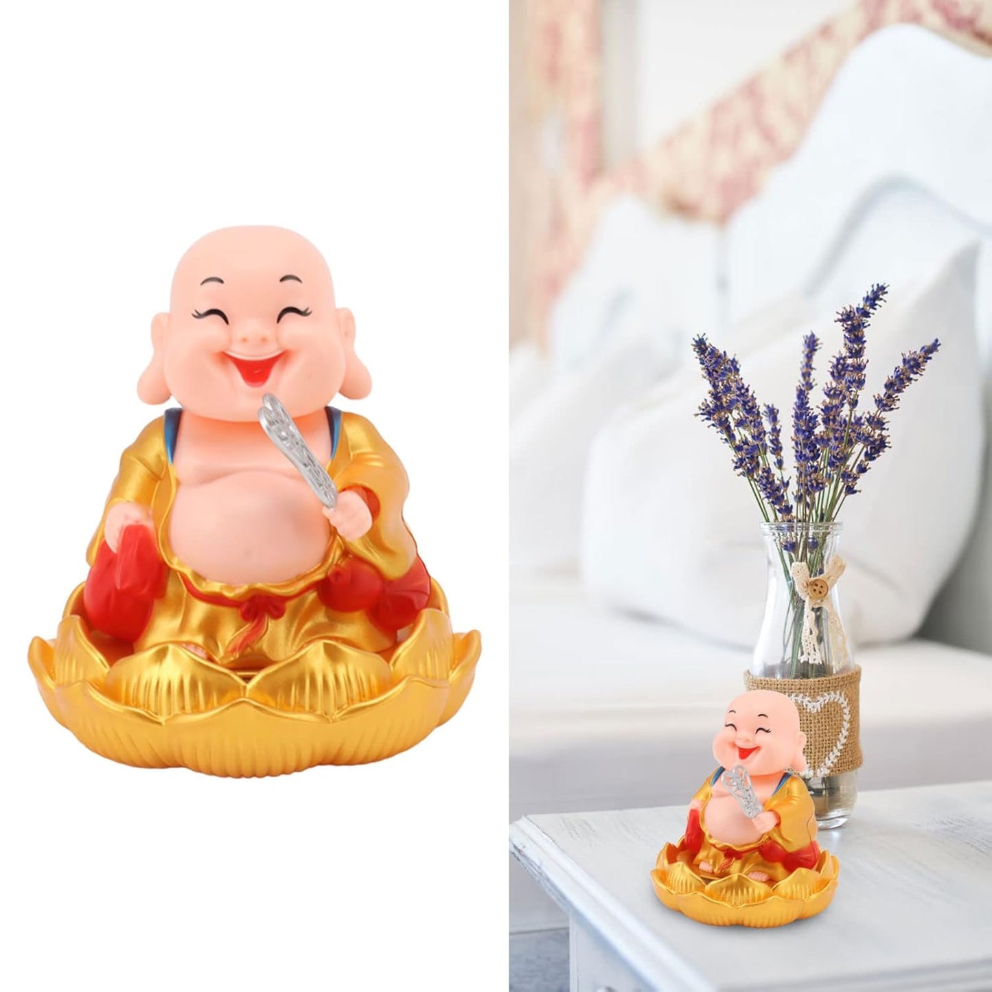 Solar Power Moving Buddha Car Ornament (1 Pc) - Happy Price - Image 2