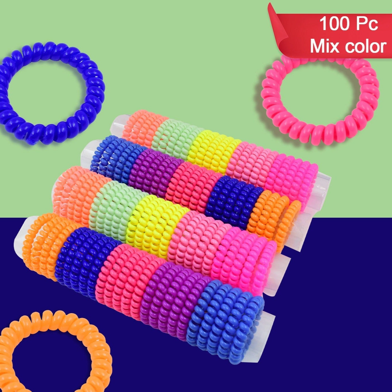 Telephone Wire Hair Bands Pack Of 100 Pcs - Happy Price - Image 1