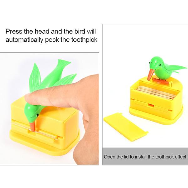 Portable Automatic Bird Toothpick Storage Box - Happy Price - Image 2
