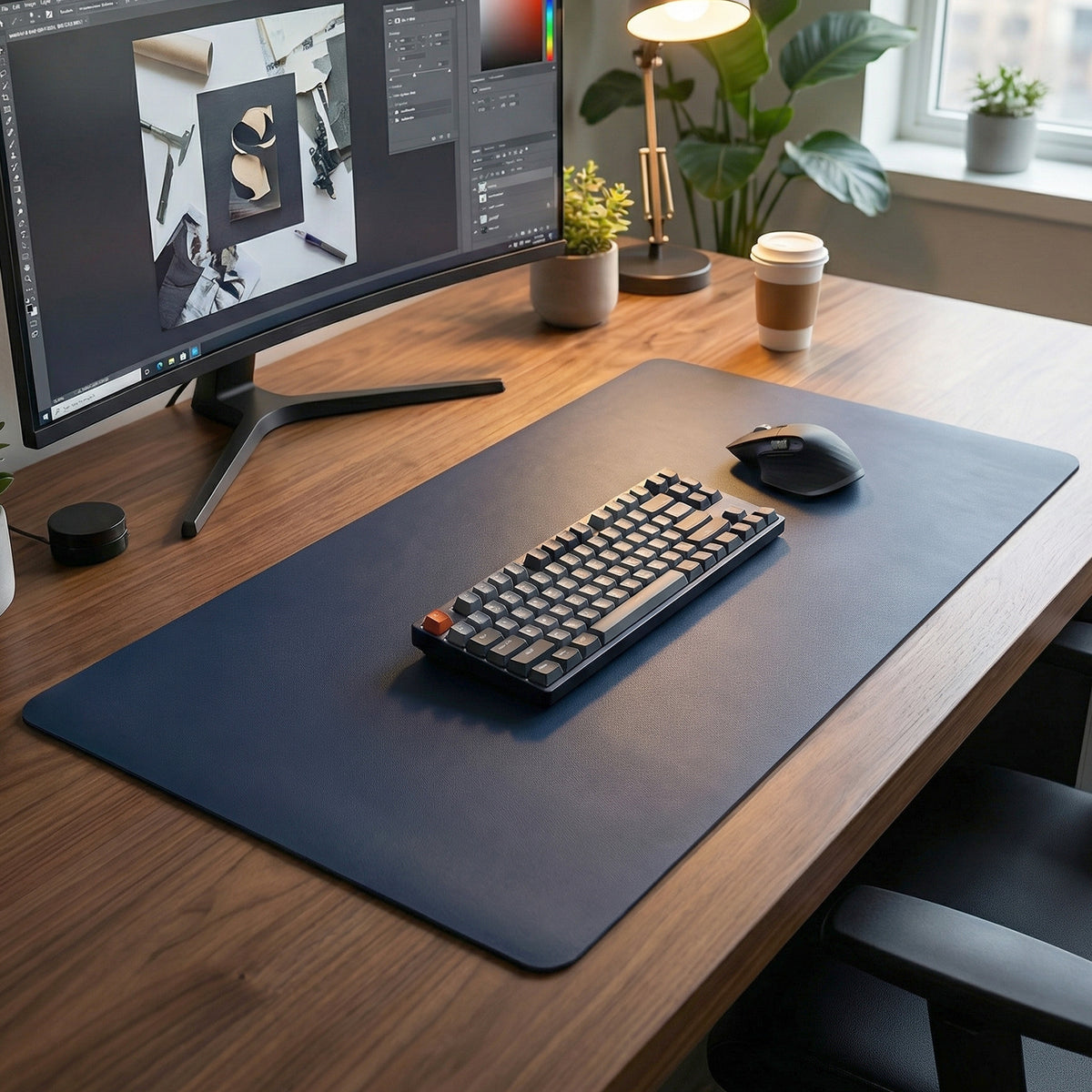 Large 80x40 Cm Desk Mat with Leather Finish - Anti-Slip Base (1 Pc) - Great Price - Image 6