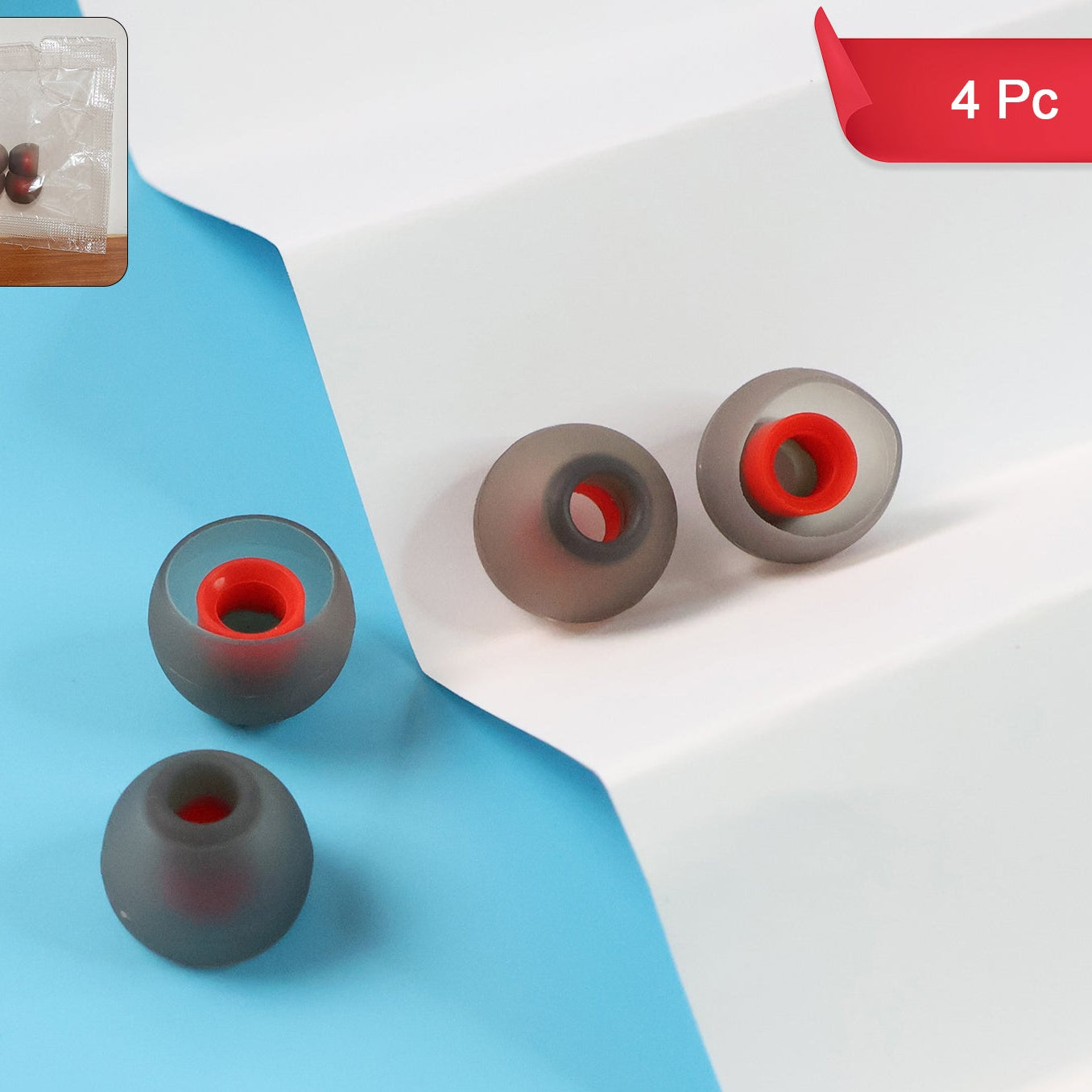 Silicone Earbud Tips - 4 Pc Set for Enhanced Comfort & Sound - Happy Price - Image 1