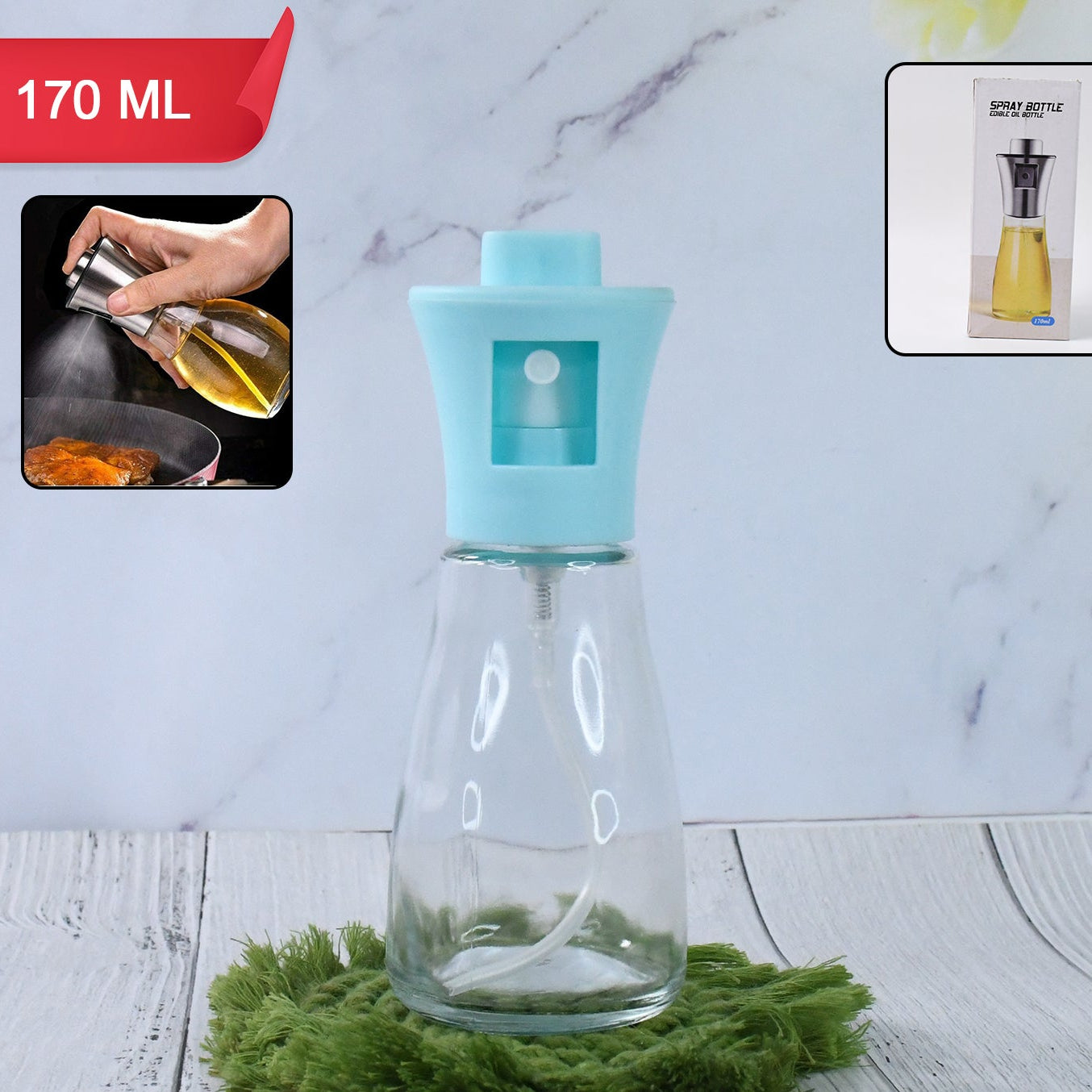 Glass Oil Sprayer Bottle for Cooking - 170 ML Mist Dispenser - Happy Price - Image 1