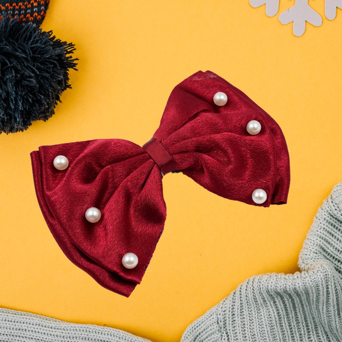 Hair Bow Knot Clip Suitable For Girls (1 Pc Multicolour) - Happy Price - Image 4