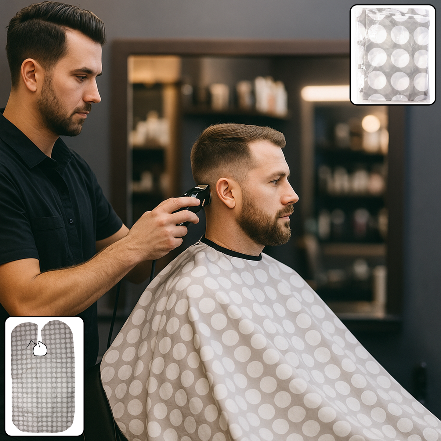 Professional Hair Cutting Cape for Salon & Home Use - Waterproof & Adjustable Neck (1 Pc) - Happy Price - Image 2