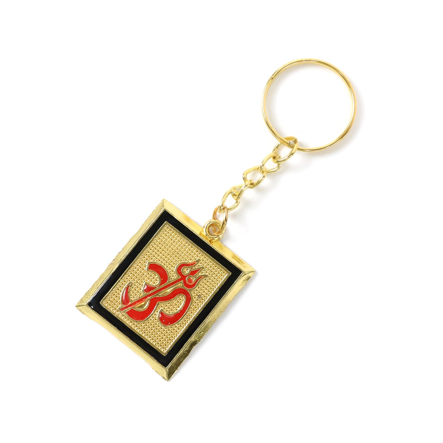 Om Trishul Golden Metal Keychain (1 Pc) - Spiritual Car Keyring - Happy Price - Image 2