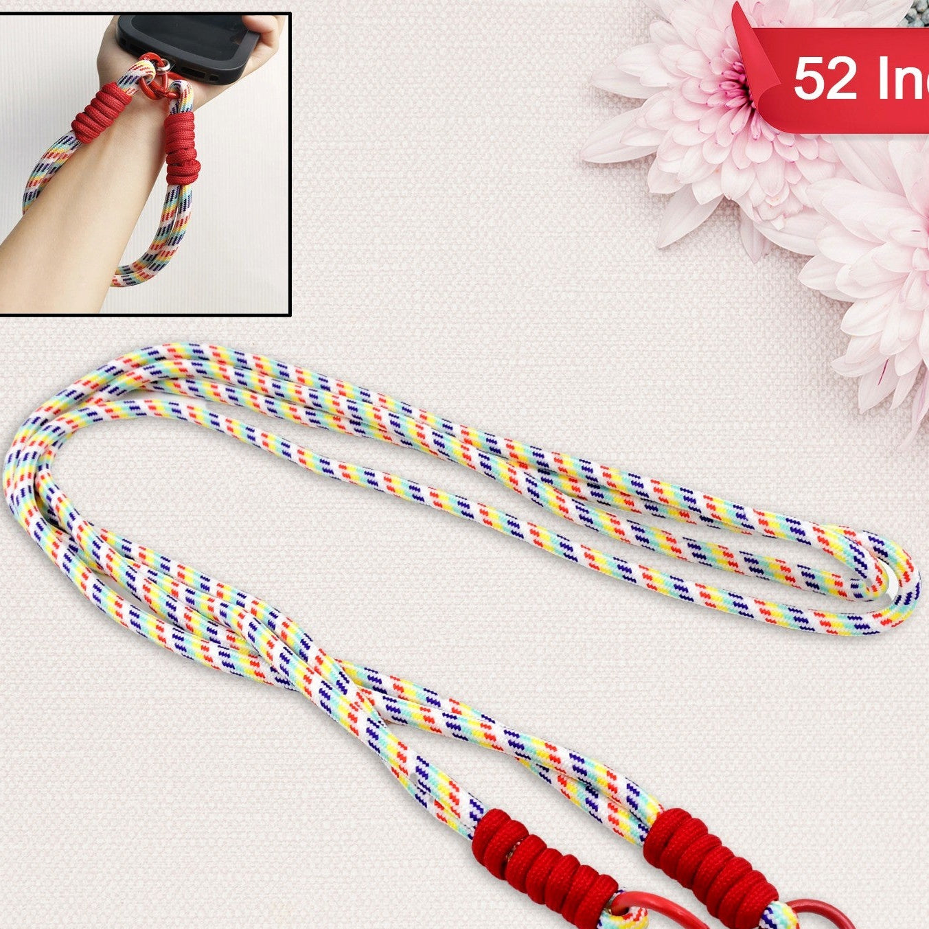 Universal Lanyard For Phone Cross-body Cell Phone Lanyard With All Smartphones (1 Pc 52 Inch Multicolor) - Happy Price - Image 1