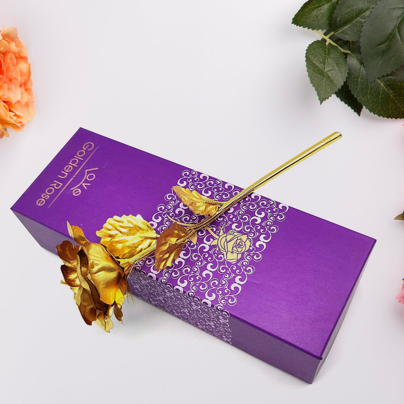 Luxury Decorative Gold Plated Artificial Golden Rose With Premium Box - Happy Price - Image 1