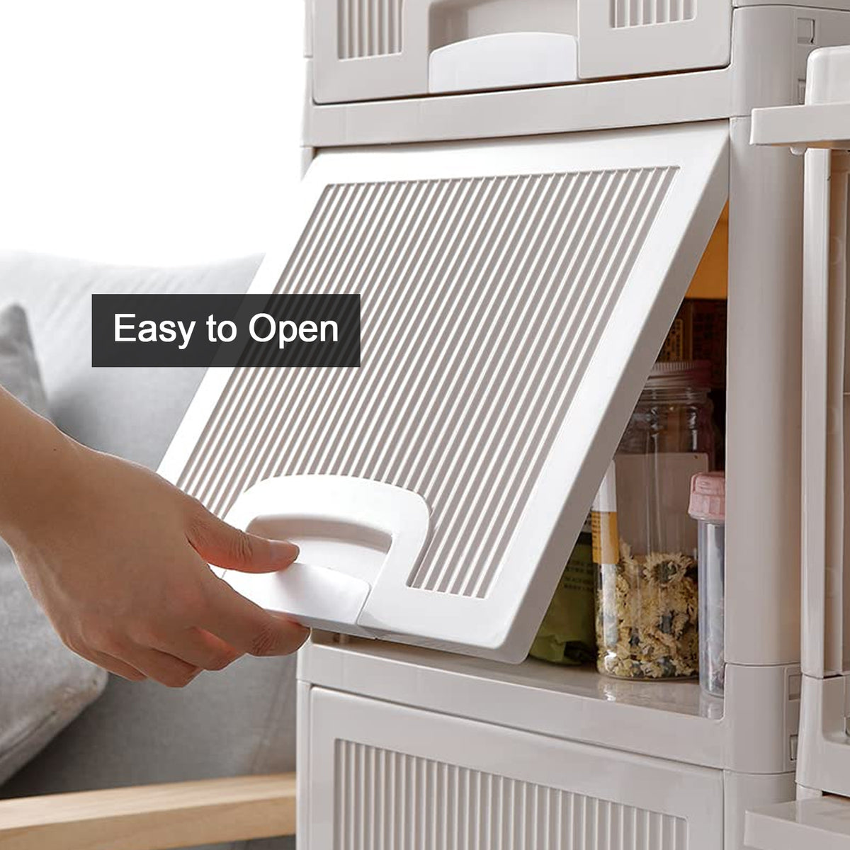 Multipurpose Storage Cabinet Storage Solutions Plastic Drawers Multi Layer Wardrobe Storage Drawers Foldable Multipurpose Drawer Units For Kitchen Bathroom Bedroom Cloth (4 Layer) - Happy Price - Image 5