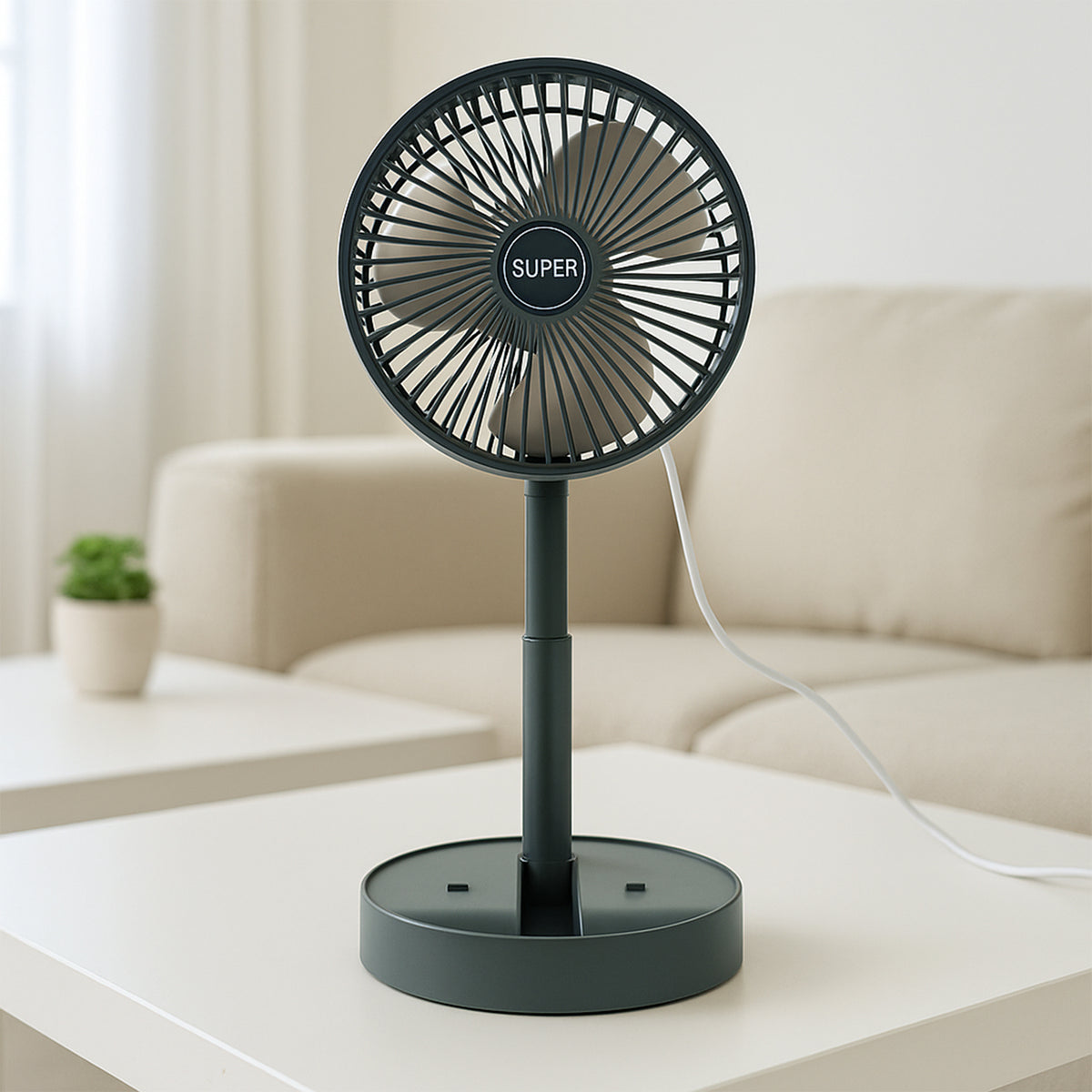 Portable USB Folding Desk Fan with Phone Holder - 1 Pc - Happy Price - Image 5