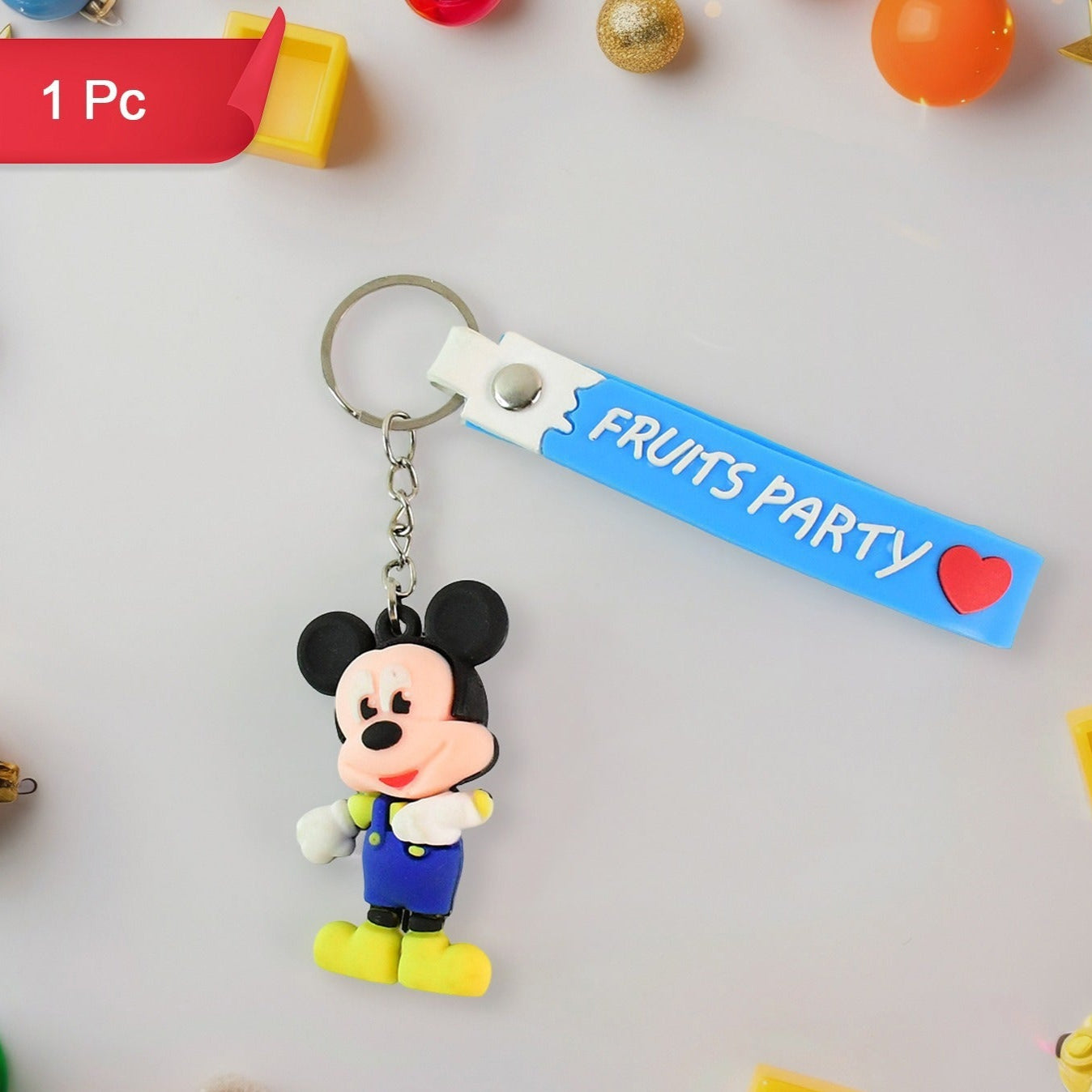 Cute Cartoon Silicone 3d Key Chain With Metal Hook Strap (Pack Of 1) - Happy Price - Image 1