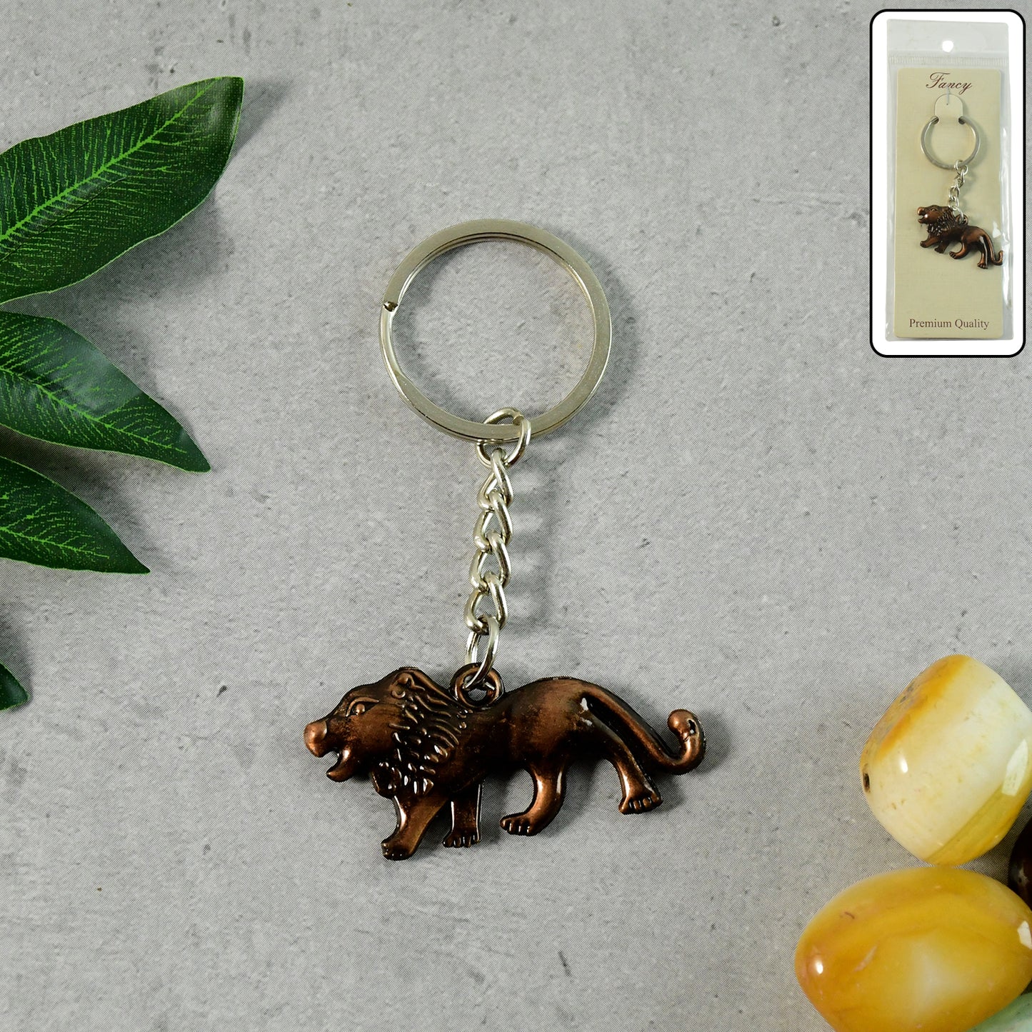 Walking Lion Metal Keychain - Antique Finish, 1 Pc - Happy Price - Image 7
