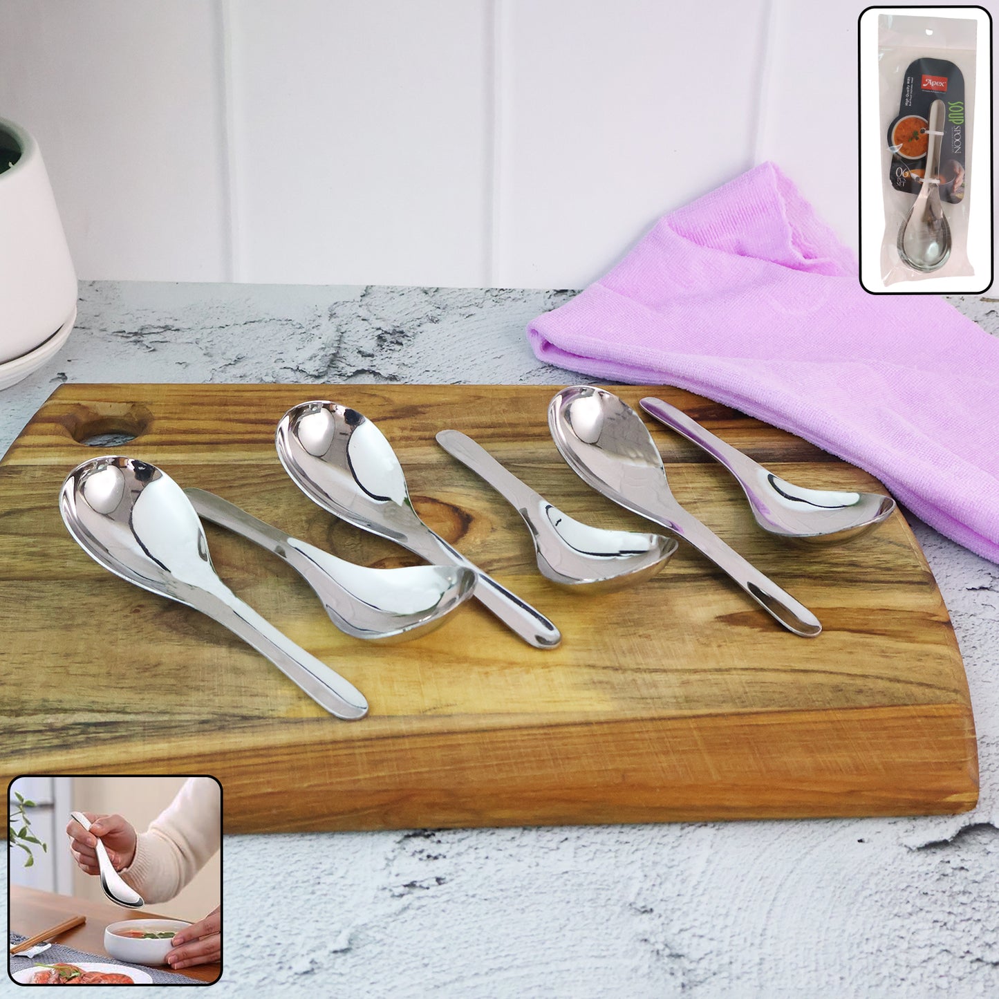 6 Piece Stainless Steel Soup Spoon Set for Everyday Dining - Happy Price - Image 7