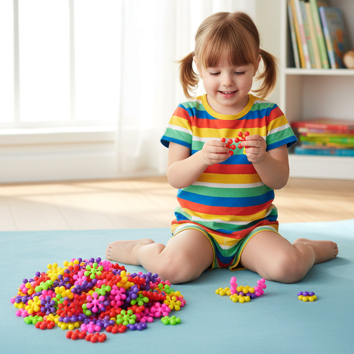 Colourful Building Blocks Toy Set for Kids - Creative Interlocking Puzzle (1 Set) - Happy Price - Image 3
