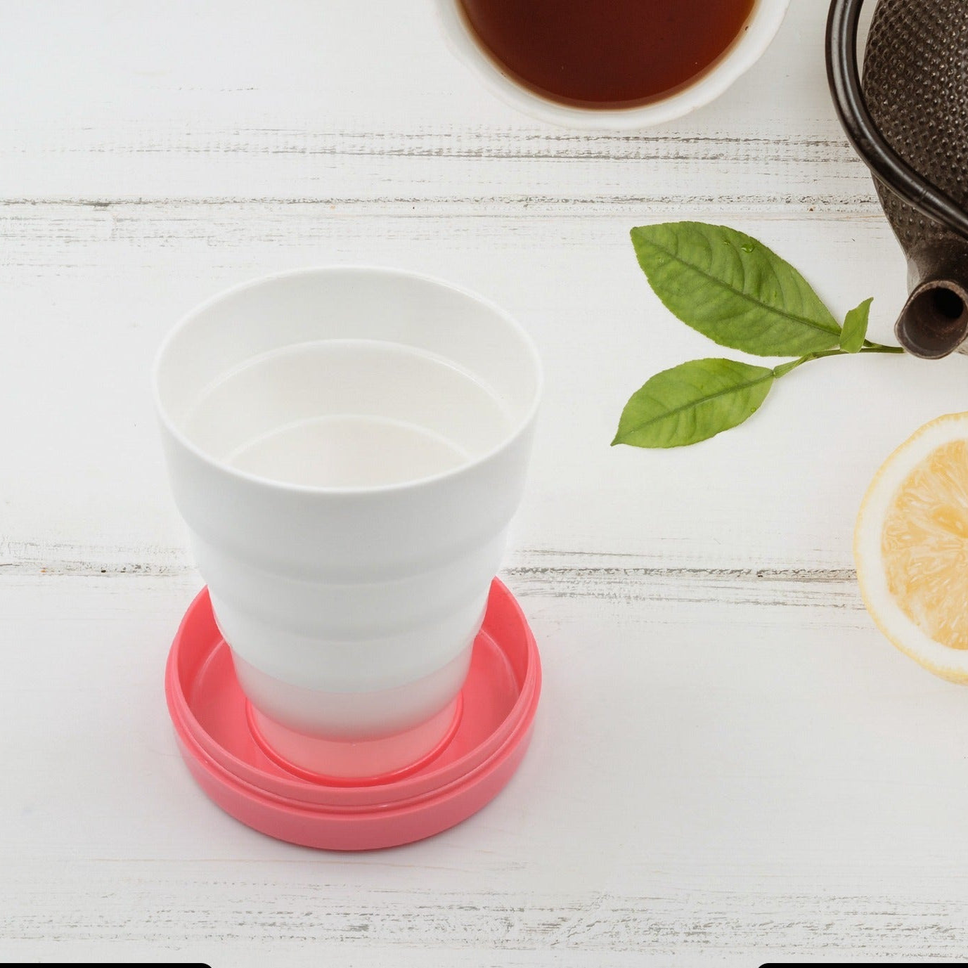 Portable Travelling Cuptumbler With Lid Folding Pocket Glass For Travelling Water Cup For Kids Walker Folding Camping Cup With Lids Expandable Drinking Cup Folding Cup For Kids Travel - (Pack Of 1) - Happy Price - Image 1