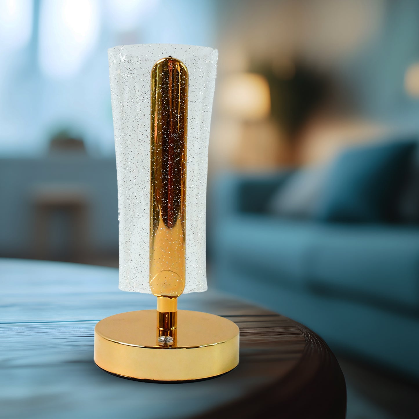 Sparkling Crystal LED Table Lamp with Golden Base - Decorative Bedside Light - Happy Price - Image 3