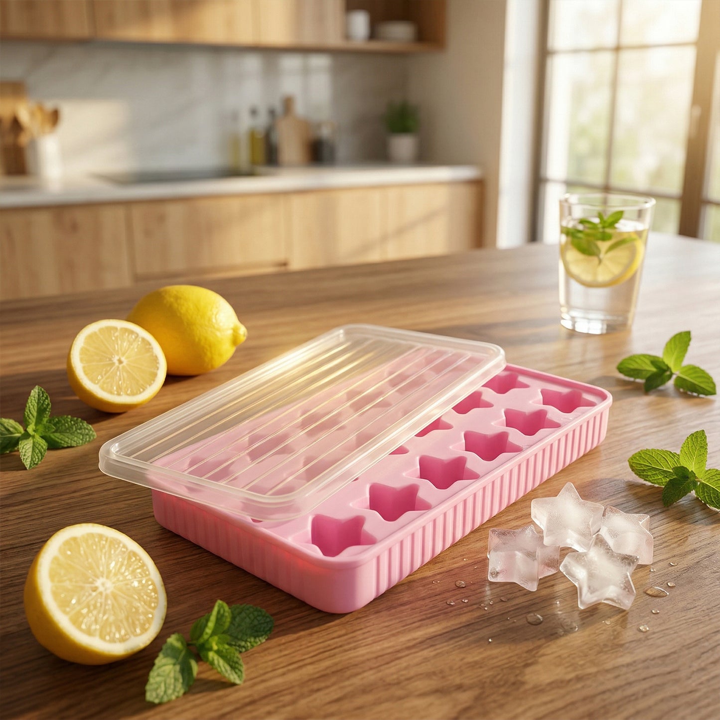 18 Grid Star Shape Ice Tray with Lid - Easy Release Freezer Mold (1 Pc) - Great Price - Image 3