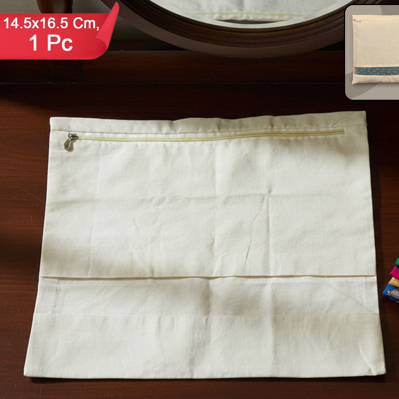 Zip Closure Saree Storage Bag - 1 Pc Fabric Organizer for Wardrobe & Travel - Happy Price - Image 1