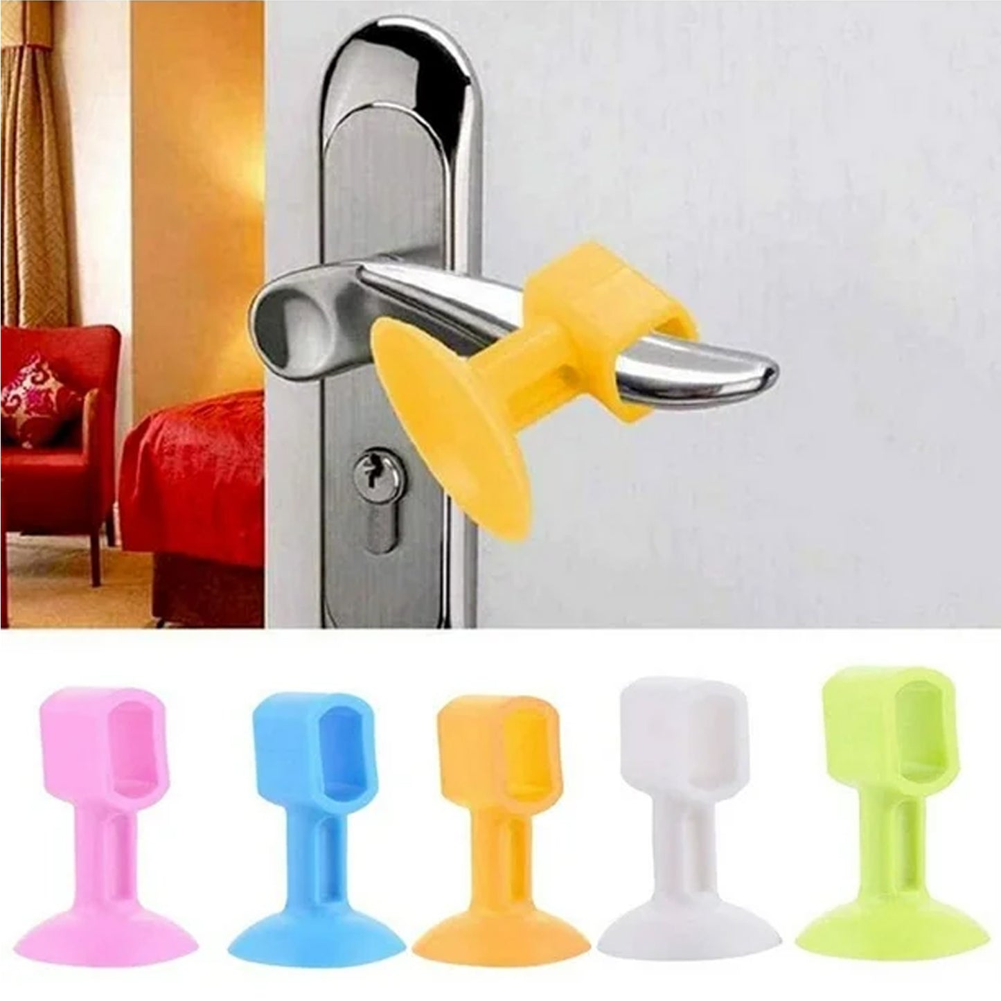 Self-sucking Silicone Door Stopper (5 Pcs Set) - Happy Price - Image 2