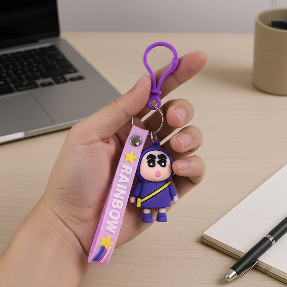 Cute Cartoon Silicone Keychain with Wrist Strap - 1 Pc - Happy Price - Image 6