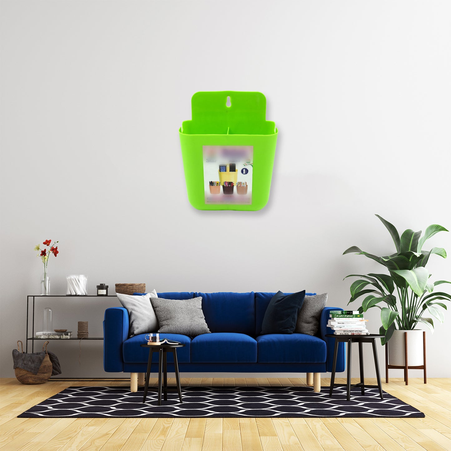 Multipurpose Wall Holder Mobile Holder Stationary Storage Bathroom Accessories Remote Holder Makeup Brush Holder Useful In Office Kitchen Drawing Room 2 Section Stand (1 Pc ) - Happy Price - Image 5