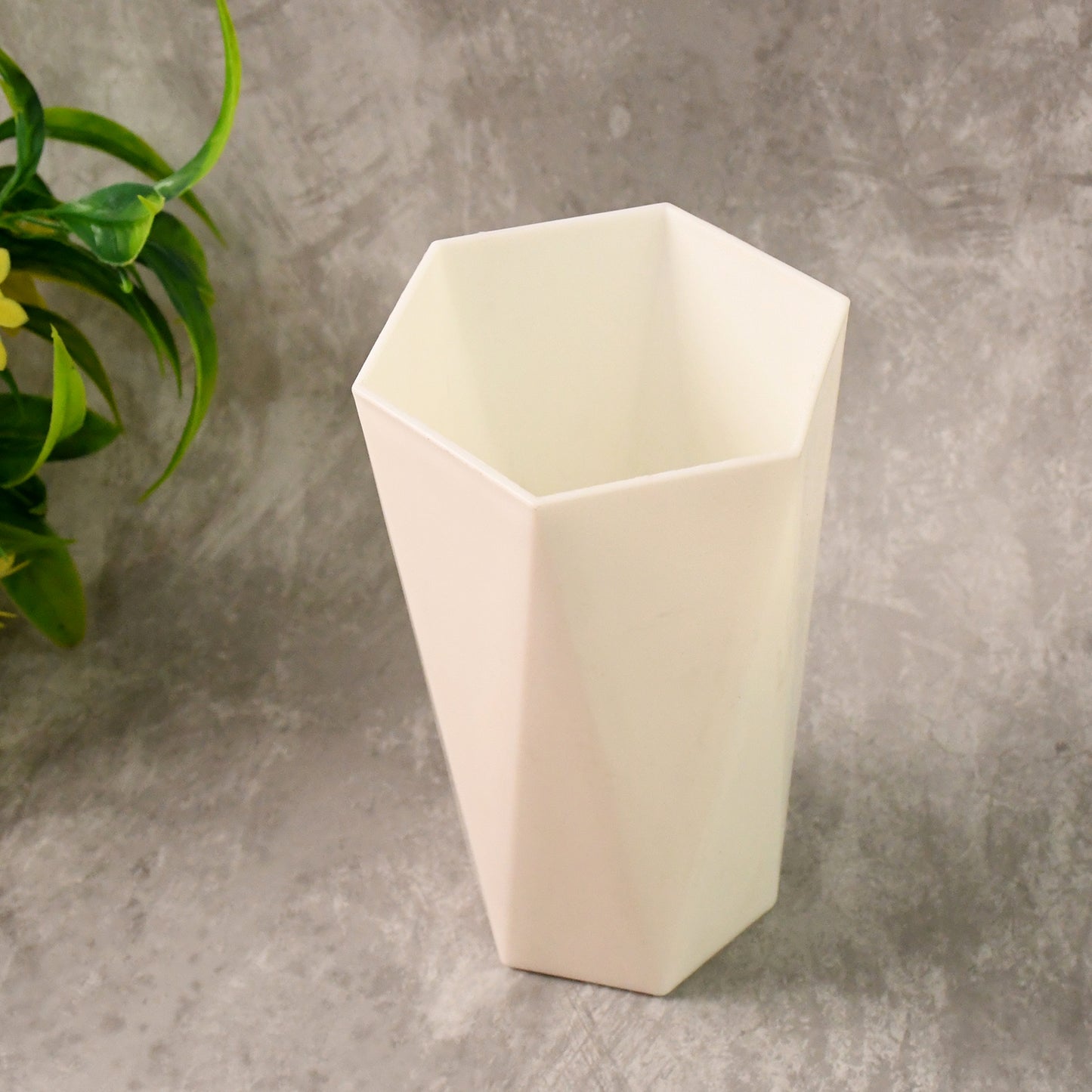 Modern Geometric Hexagon Plastic Flower Vase (1 Pc) - Happy Price - Image 3