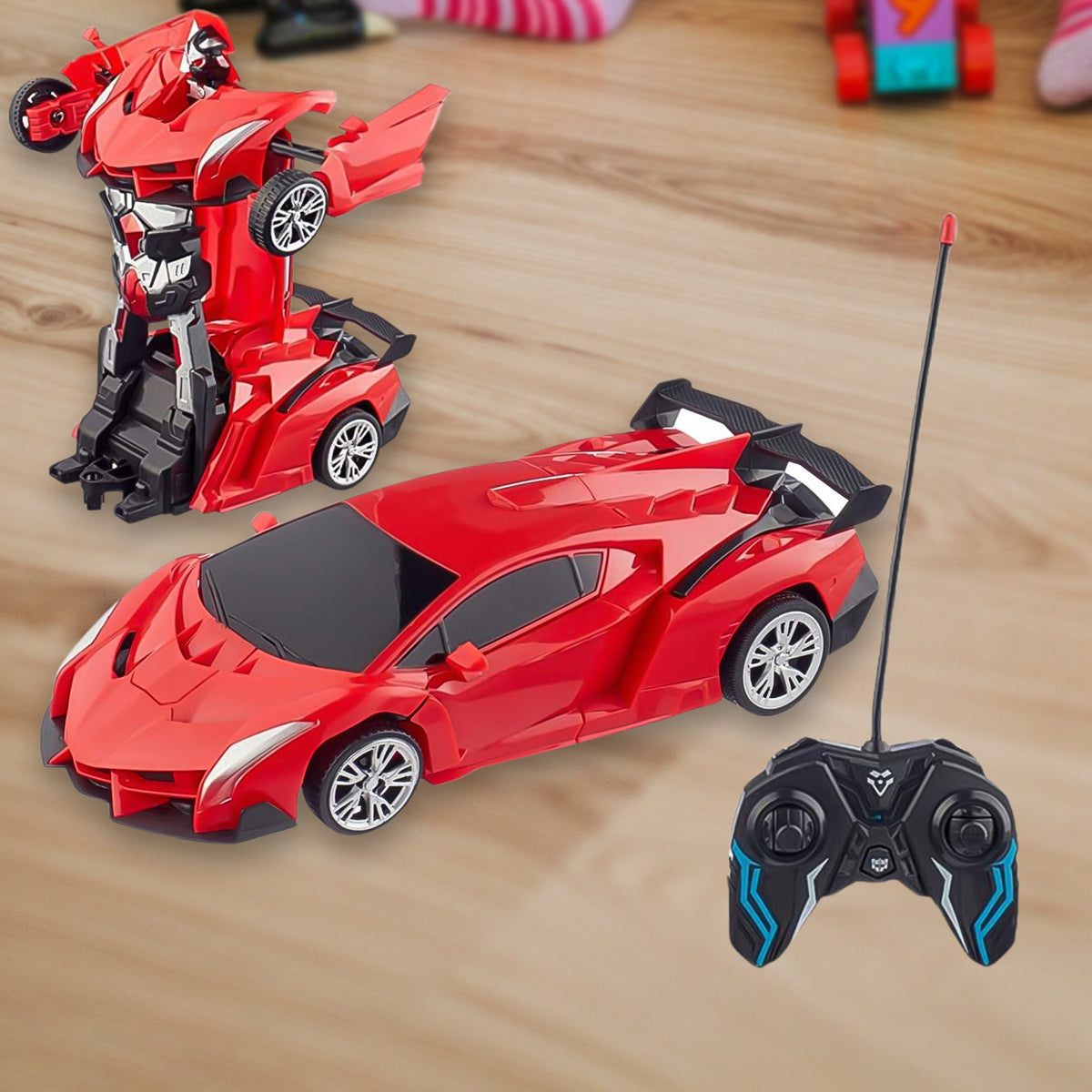 2 In 1 Automatic Robot Converted Remote Control Car With Light Scale 360drifting Deformation Robot Car Toy Kids Boys Robot Convertunique Toy For Boys (1 Pc) - Happy Price - Image 2