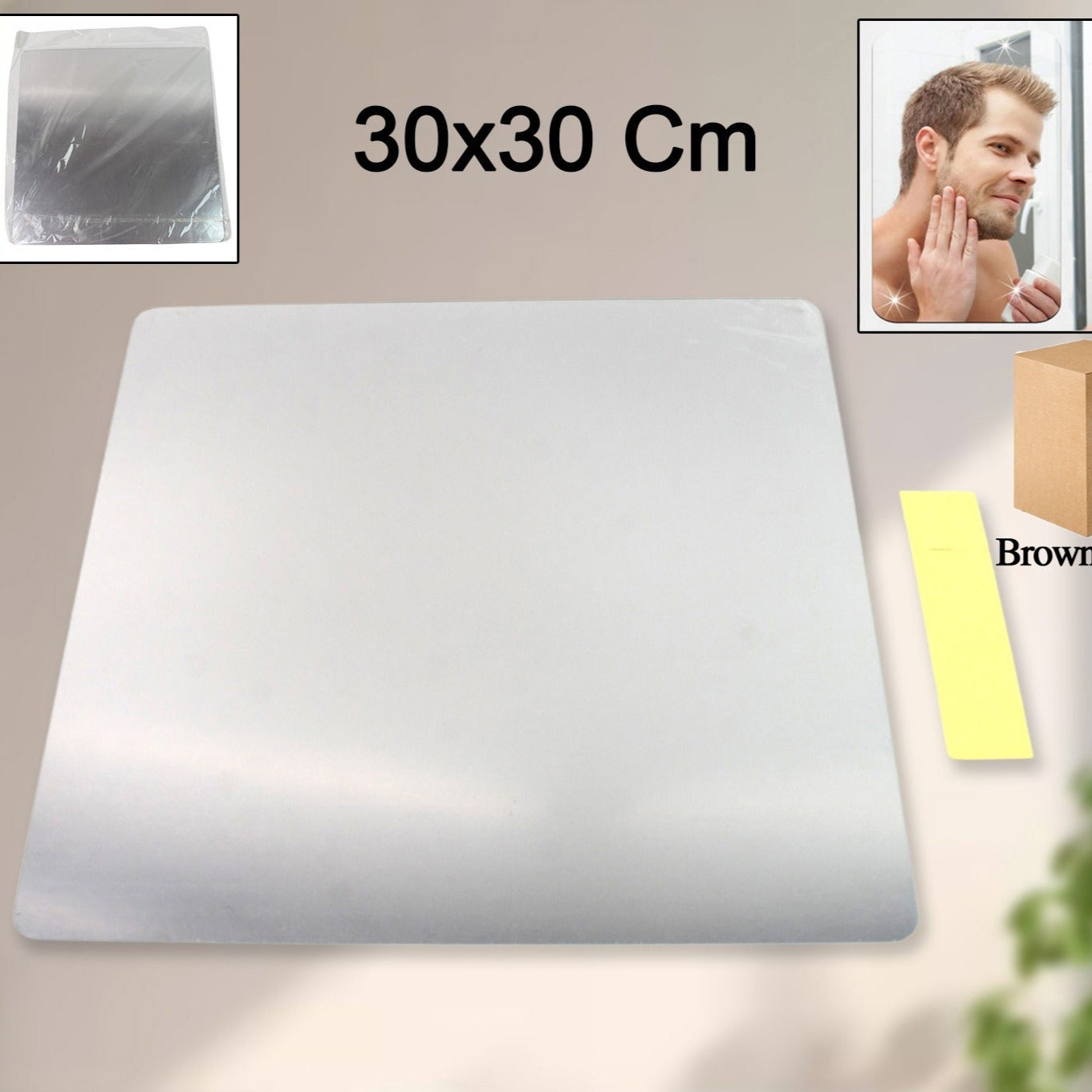 Plastic Square 3d Mirror Wall Stickers (1 Pc 30x30 Cm) - Happy Price - Image 1