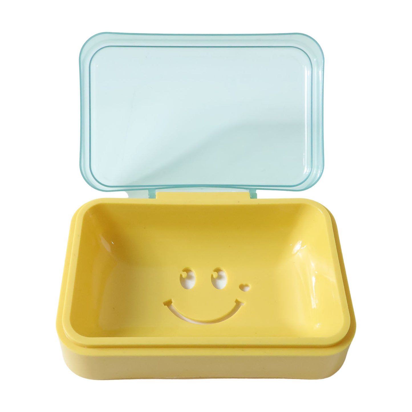 Smiley Face Plastic Soap Case with Flip Lid - Travel Soap Box with Drain Holes (1 Pc) - Happy Price - Image 4