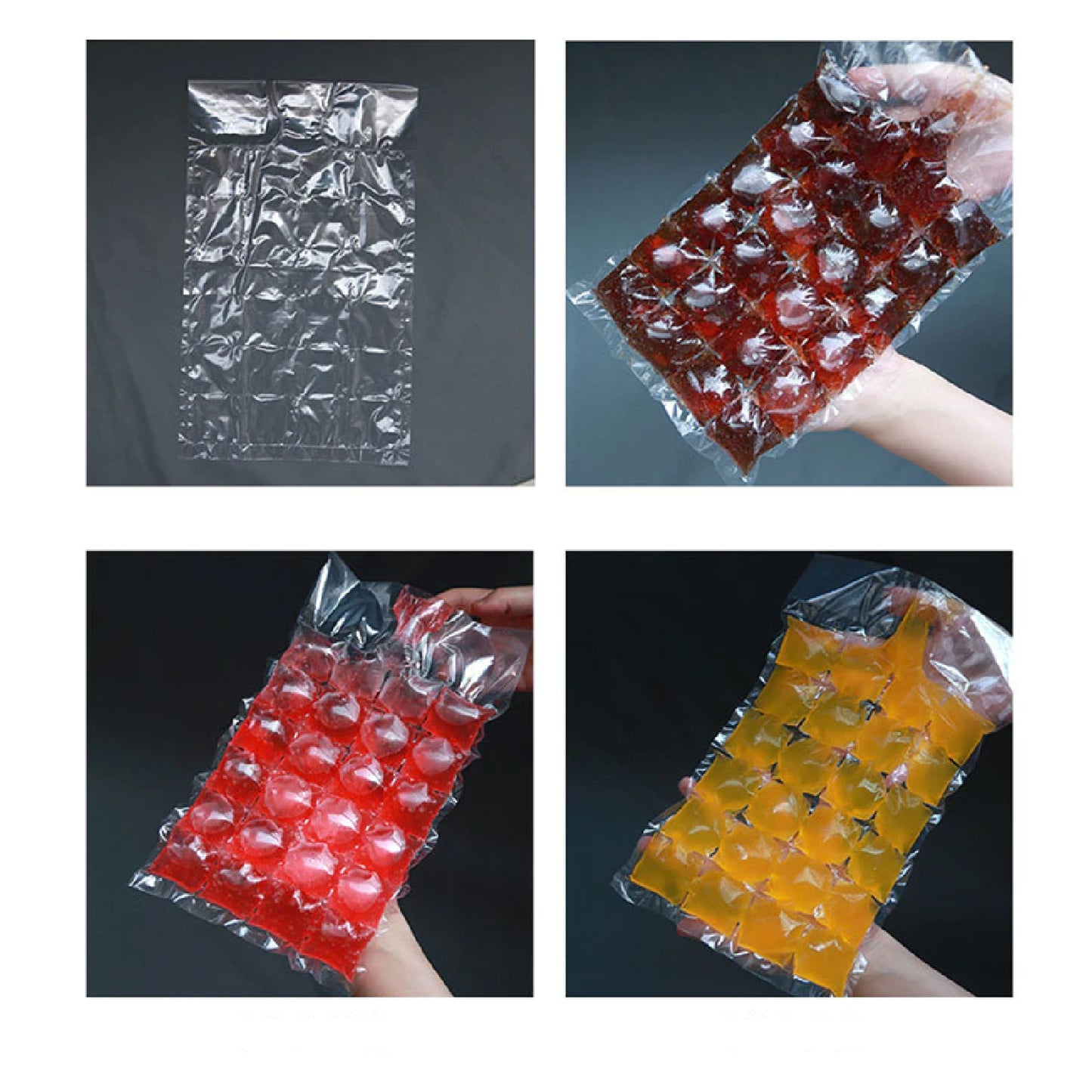 Disposable Ice Cube Bags Stackable Easy Release Ice Cube Mold Trays Self-seal Freezing Makercold Ice Pack Cooler Bag For Cocktail Food Wine - Happy Price - Image 3