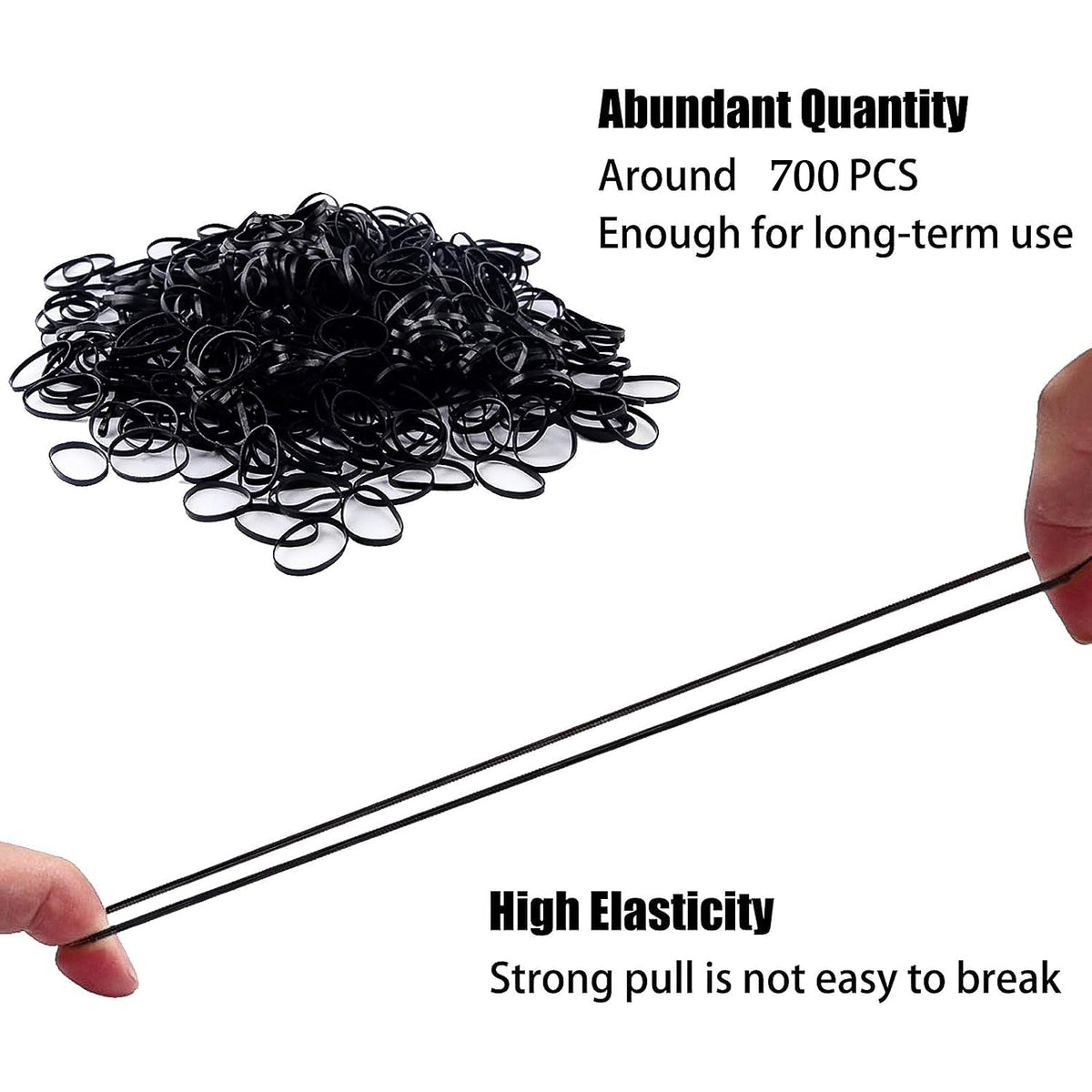 700 Pc Mini Hair Rubber Bands - Strong Elastic Ties for Styling - Happy Price - Image 5
