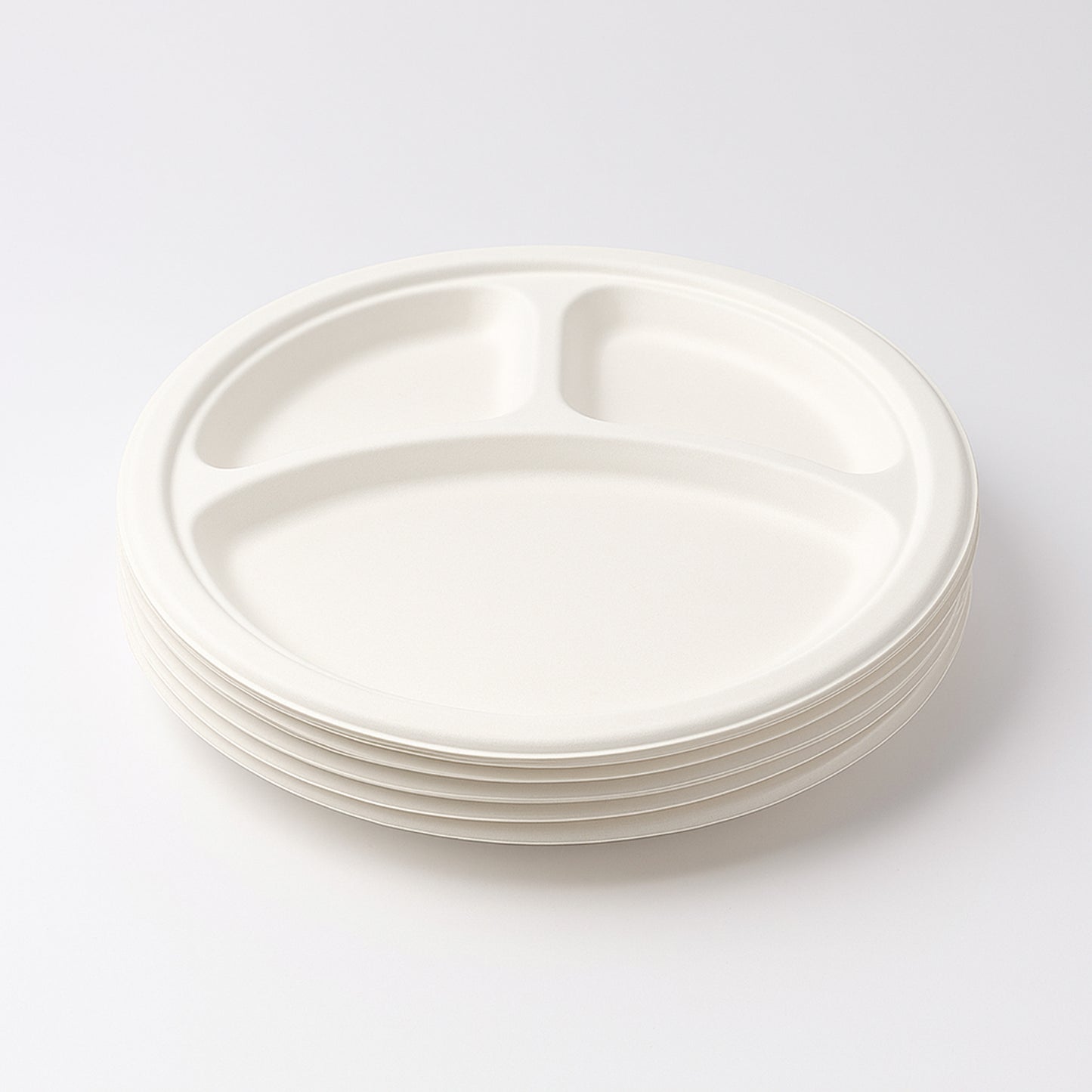 10 Inch 3-Compartment Compostable Bagasse Plates (10 Pc) - Happy Price - Image 5