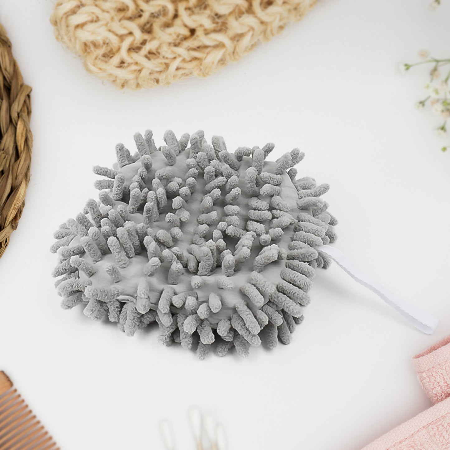 Super Soft Cute Hanging Hand Towel For Kitchen And Bathroom Ultra Absorbent Thick Coral Velvet Hand Towels With Hanging Loop Fast Drying Microfiber - Happy Price - Image 2