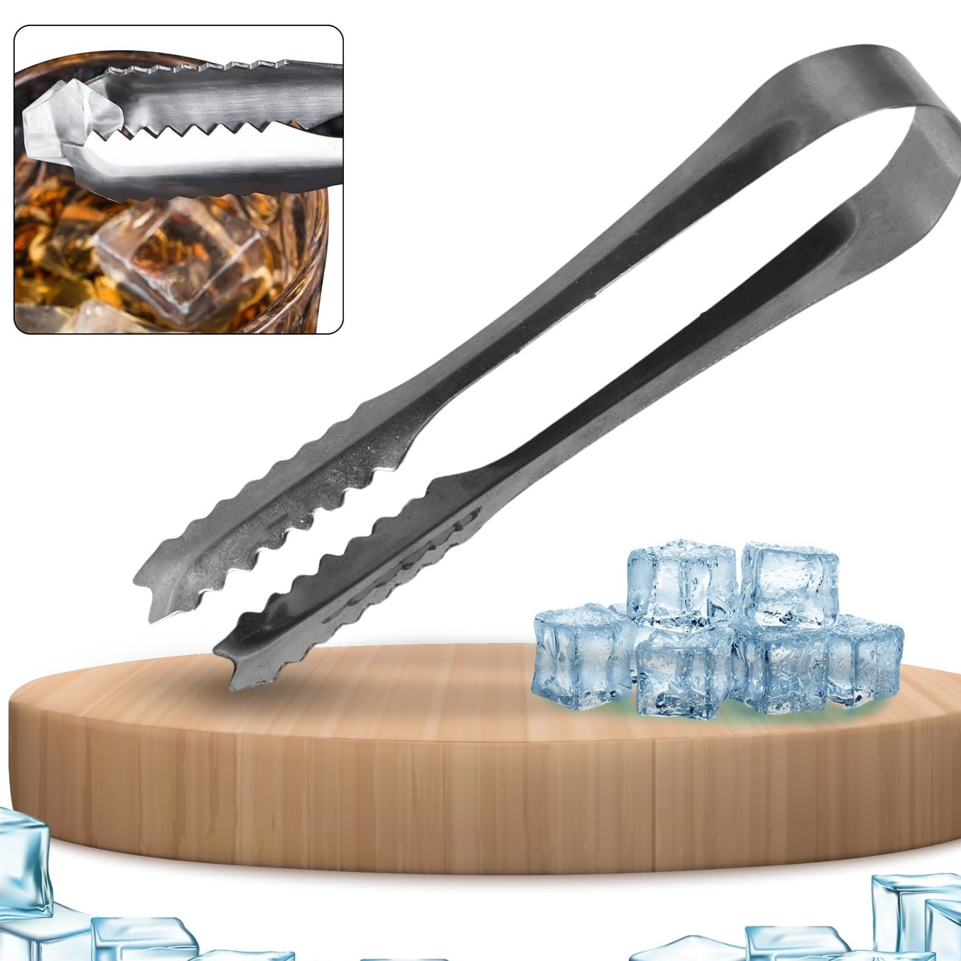 Stainless Steel Tong For Lifting Ice Cubes Sugar Cubes Serving Tongs (13 Cm 1 Pc) - Happy Price - Image 1