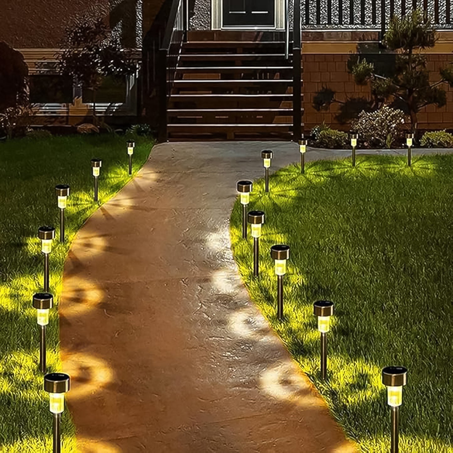 Solar-powered Stainless Steel Garden Pathway Lights 31x4 Cm (2 Pc) - Happy Price - Image 3