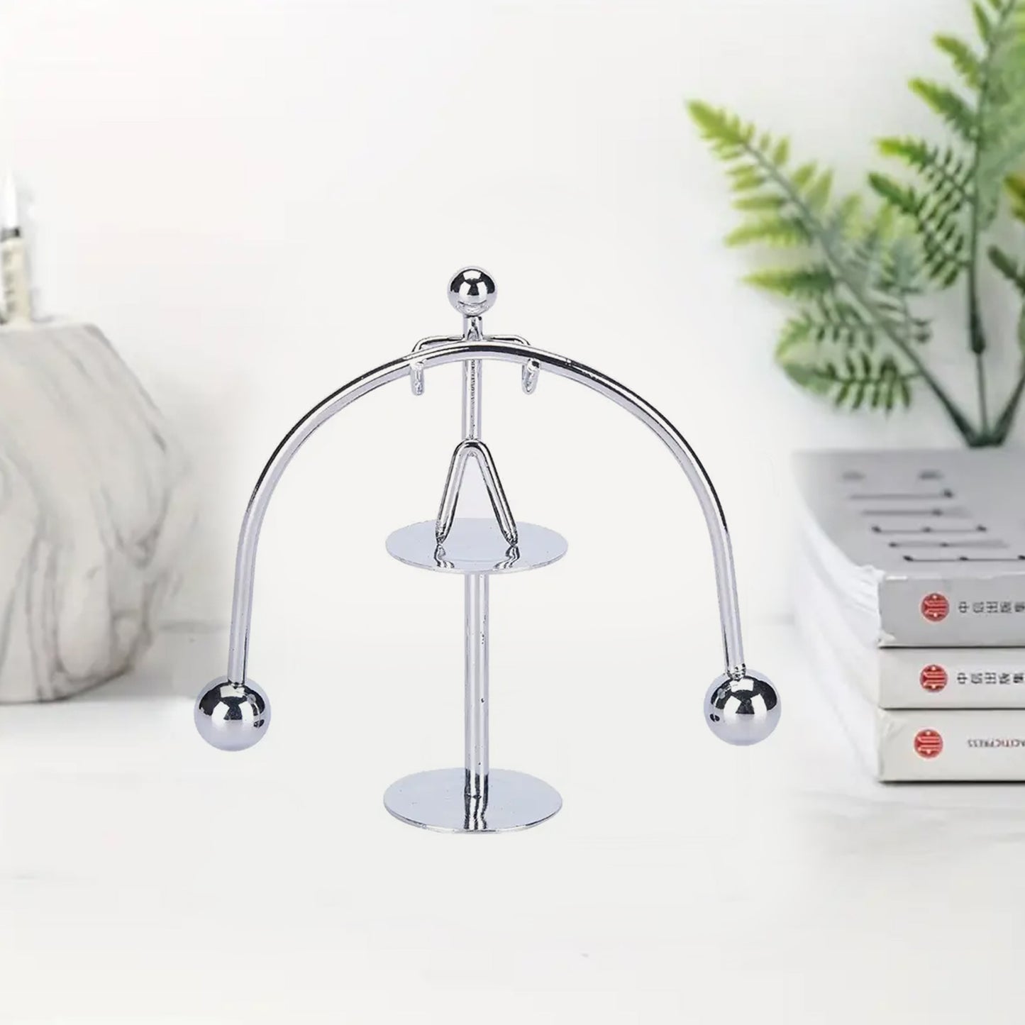 Mini Steel Balance Toy Small Weightlifter Mold Desk Decor Metal Craft Perpetual Balance Art Education Motion Toy Figurine Home Office Decoration Birthday Gift (1 Pc) - Happy Price - Image 2