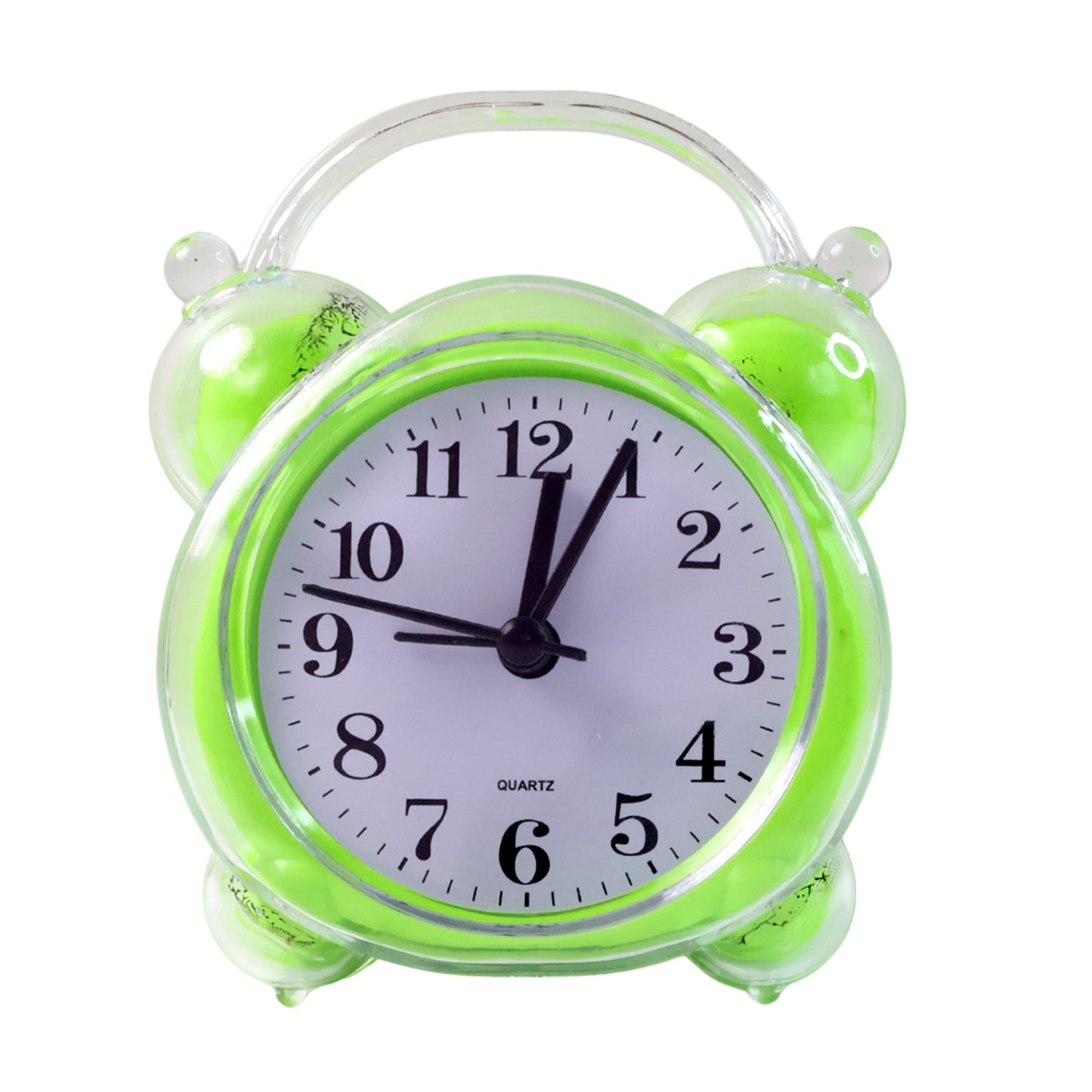 Classic Quartz Alarm Clock - Green Transparent, Analog Table Clock (1 Pc) - Happy Price - Image 2